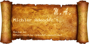 Michler Adeodát névjegykártya